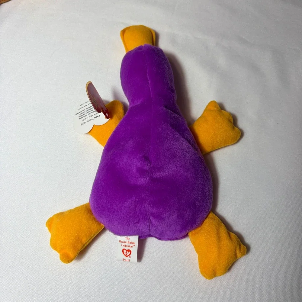 Ty Beanie Babies Patti Platypus Purple Cubbie Bear Brown 1993 Vintage Plush Lot